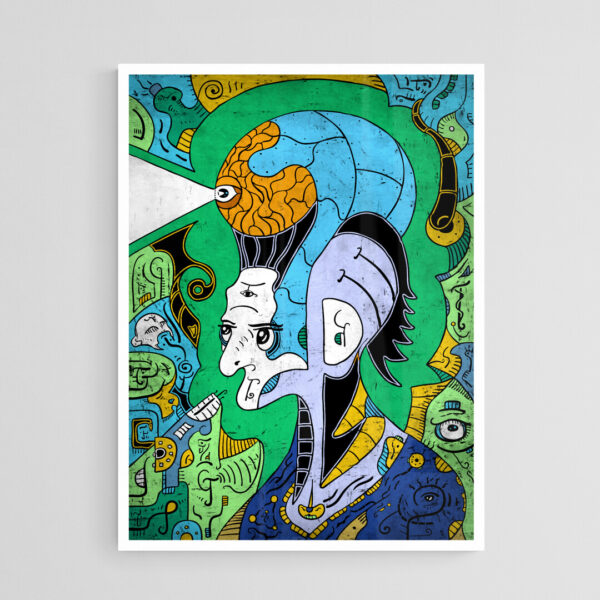Brain Poster – Pop Surrealism, Weird Art, Lowbrow Art