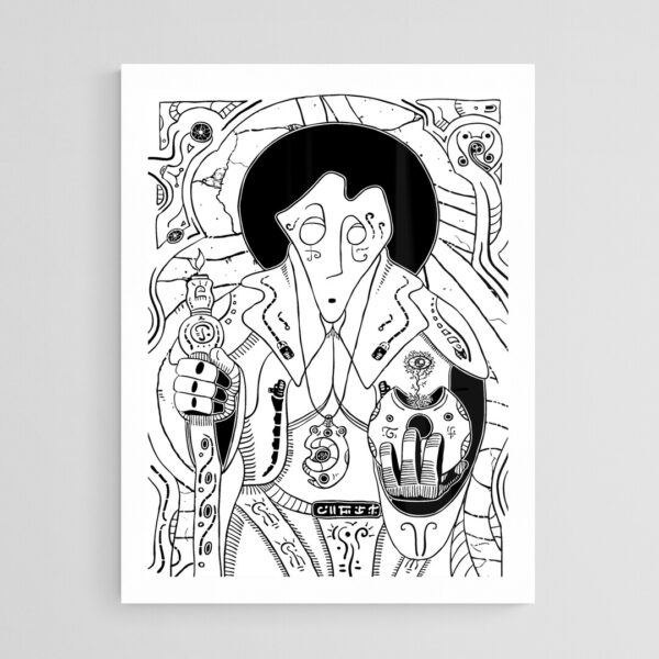 Morpheus Poster – Pop Surrealism, Weird Black And White Art, Lowbrow Art, Halloween Wall Art