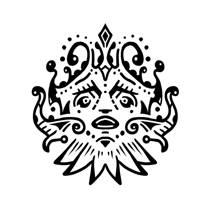 Druid surreal symbolic line illustration by Sotuland