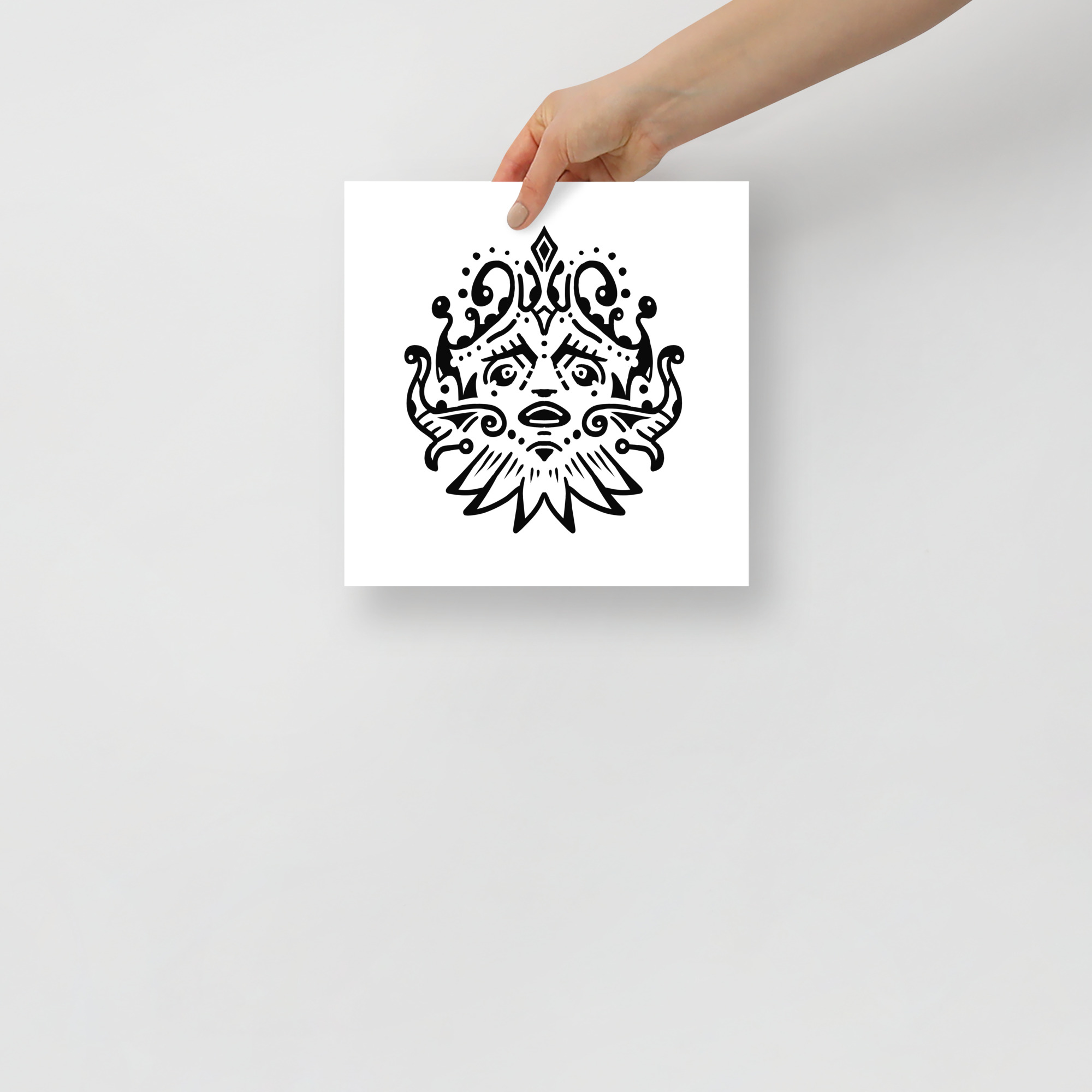 Druid Poster - Poster, Pop-Surrealism, Black And White Art - 10×10 image