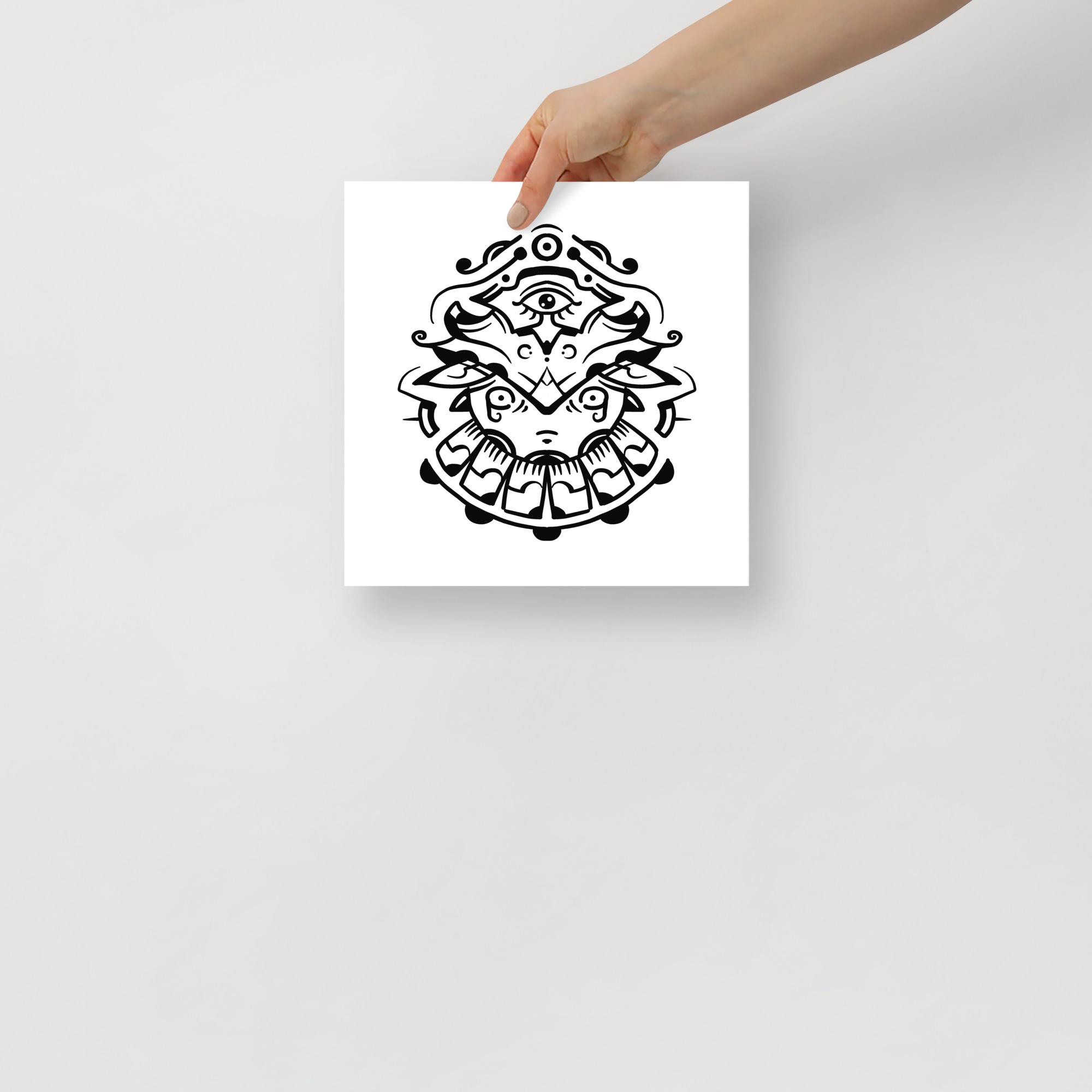 Oni - Poster, Pop-Surrealism, Black And White Art - 10×10 image