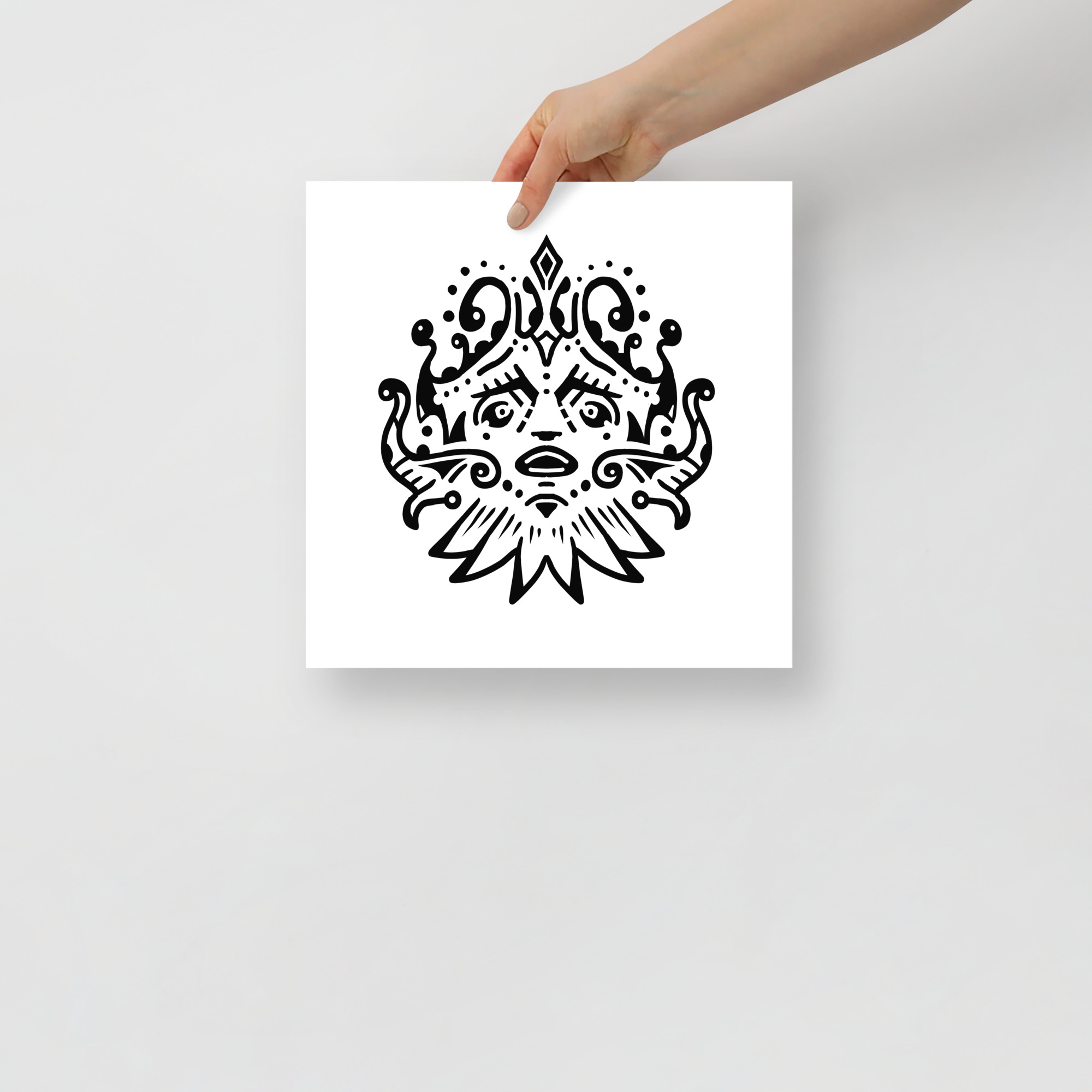 Druid Poster - Poster, Pop-Surrealism, Black And White Art - 12×12 image