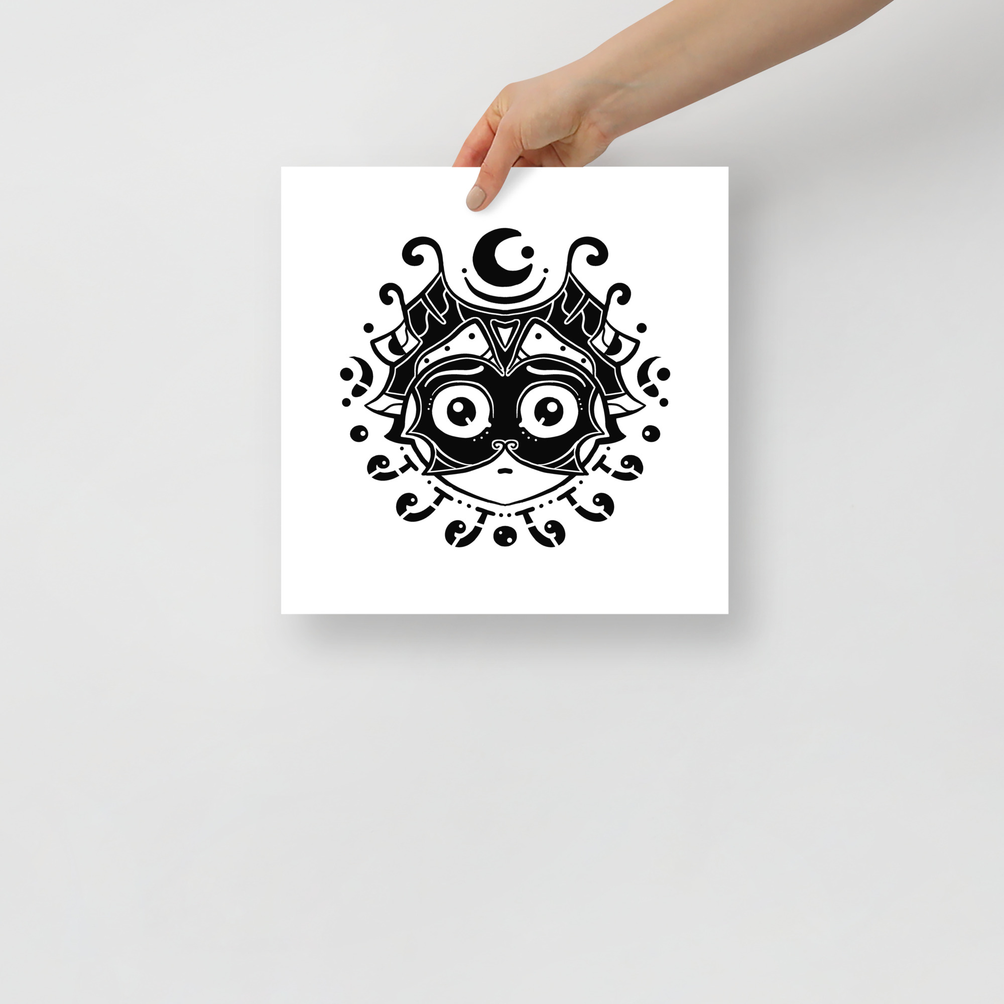 Ghibli - Poster, Pop-Surrealism, Black And White Art - 12×12 image