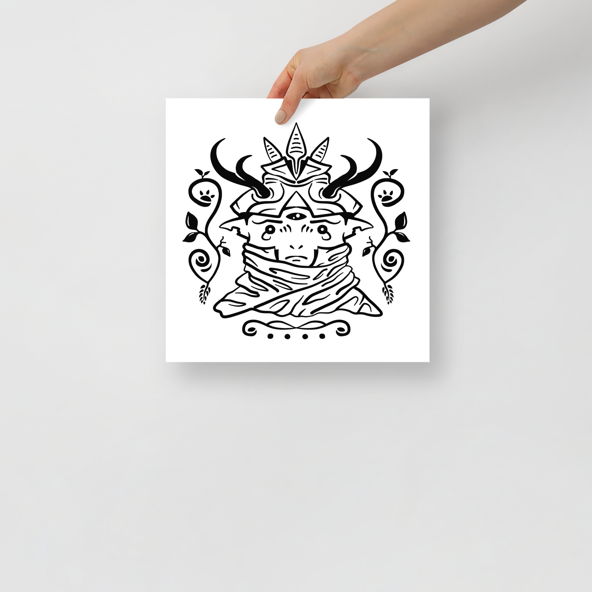 Wood Elf - Poster, Pop-Surrealism, Black And White Art - 12×12 image