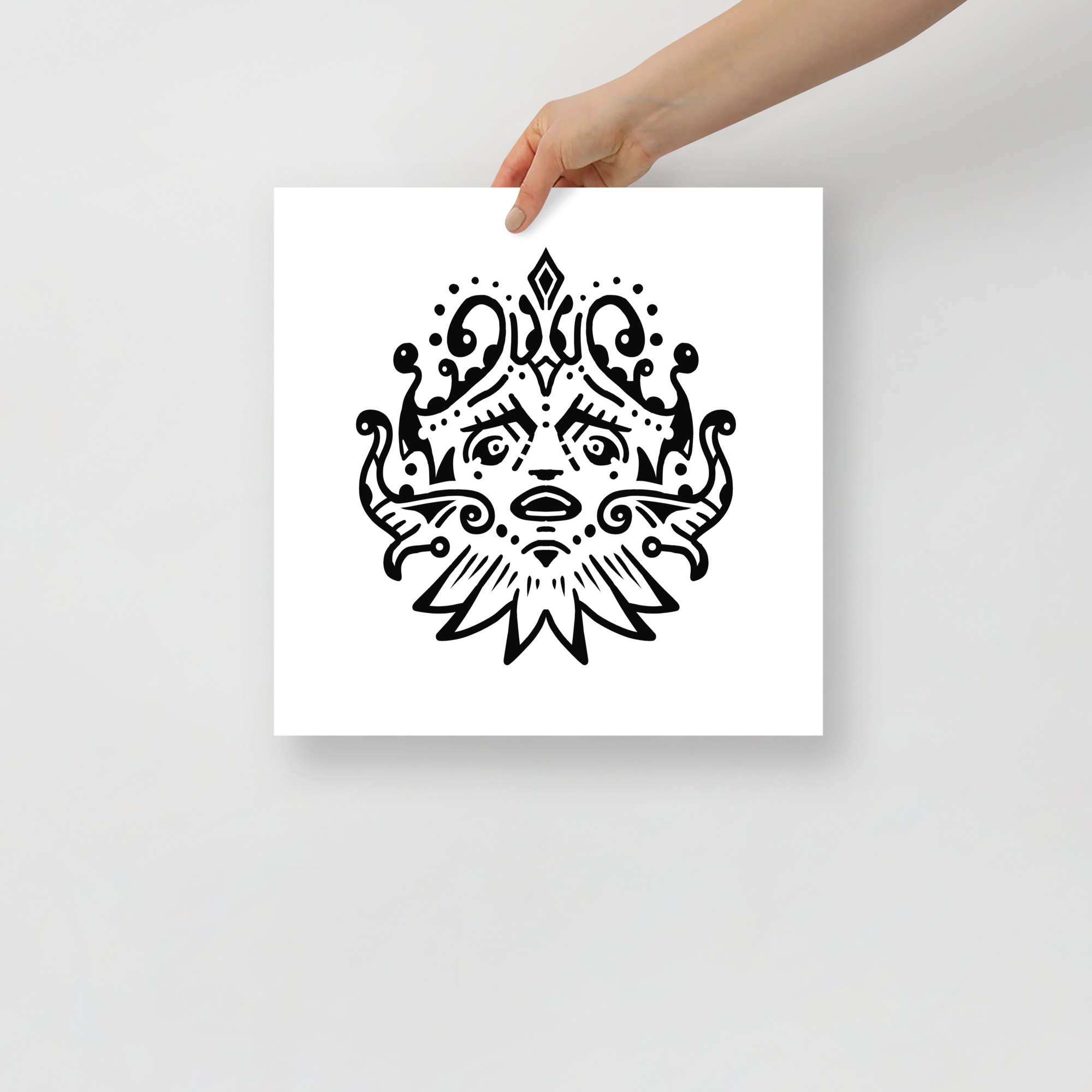 Druid Poster - Poster, Pop-Surrealism, Black And White Art - 14×14 image