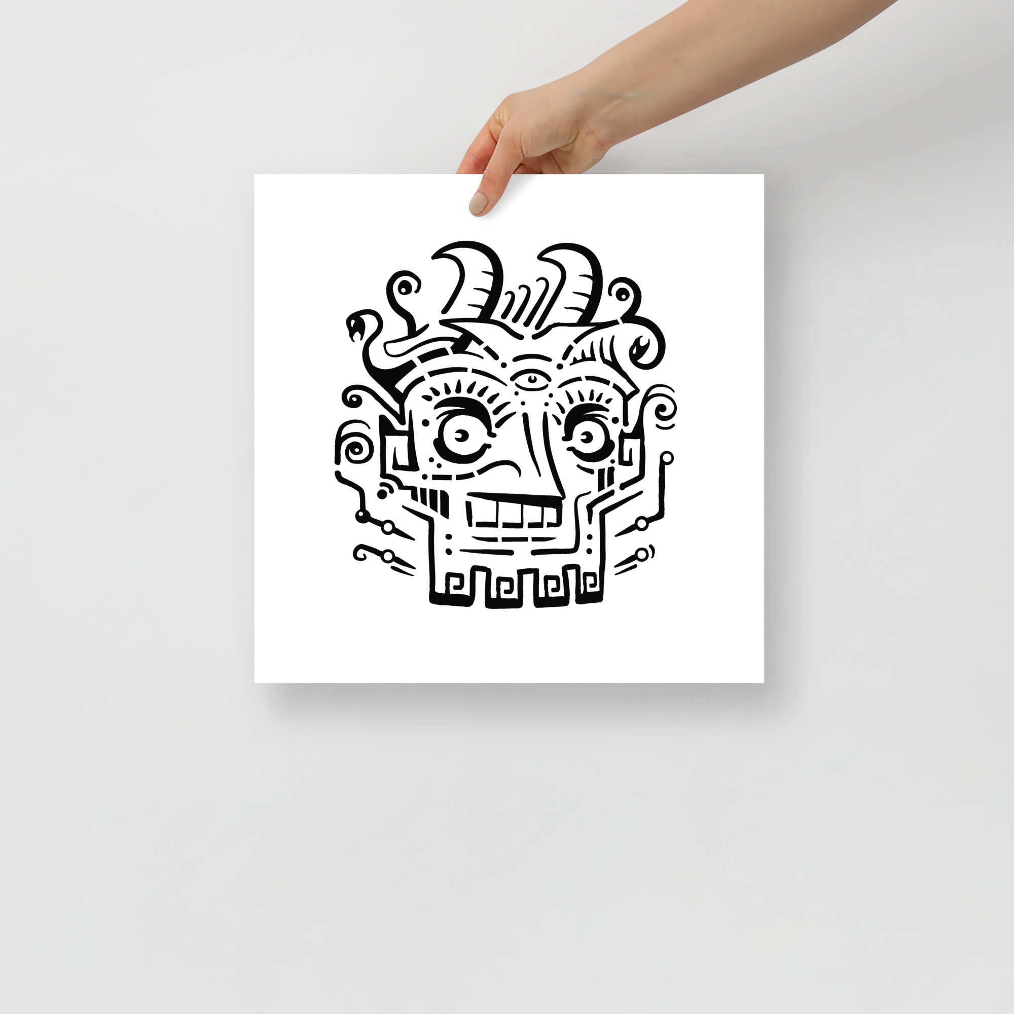 Voodoo - poster, popsürrealism, mustvalge kunst - 14×14 pilt