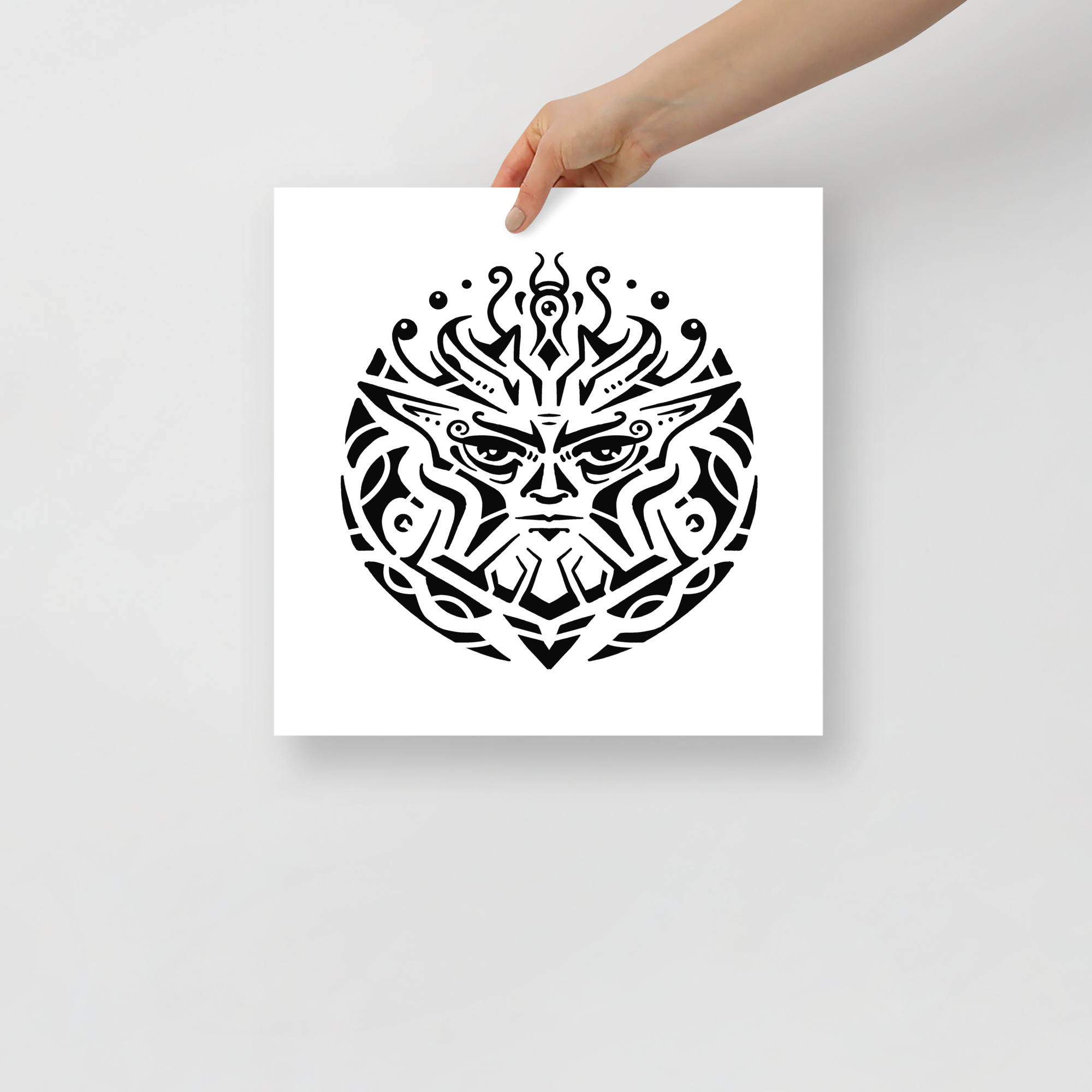 Gladiaator - poster, popsürrealism, mustvalge kunst - 14×14 pilt