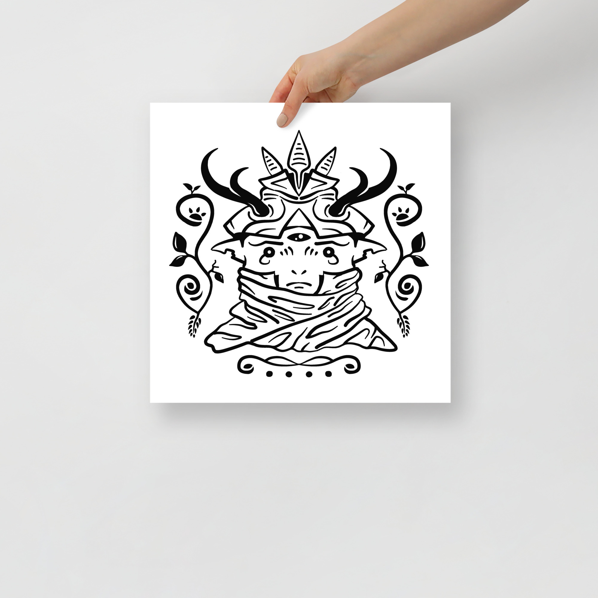 Wood Elf - Poster, Pop-Surrealism, Black And White Art - 14×14 image