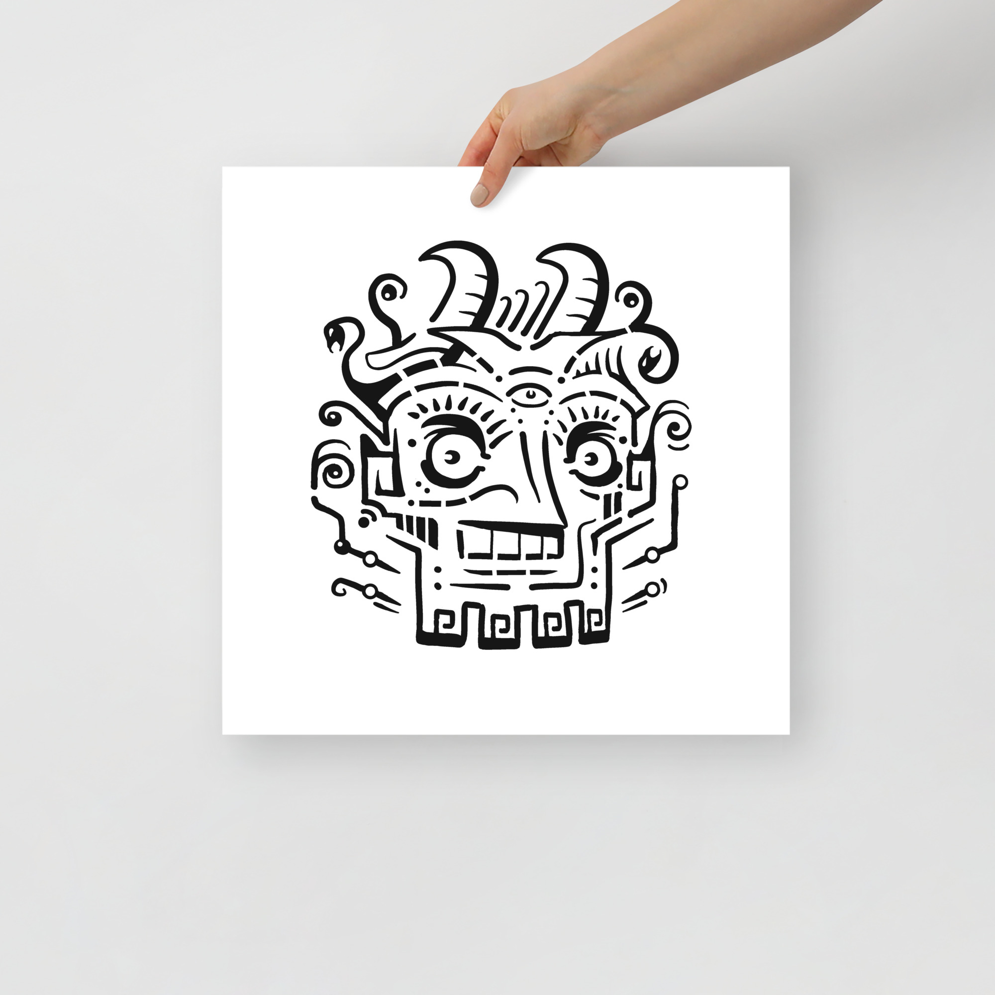 Voodoo - Poster, Pop-Surrealism, Black And White Art - 16×16 image