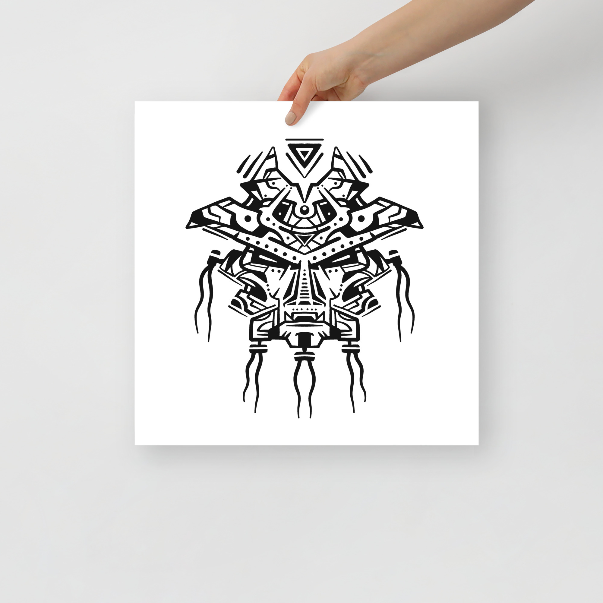 Predator - Poster, Pop-Surrealism, Black And White Art - 16×16 image