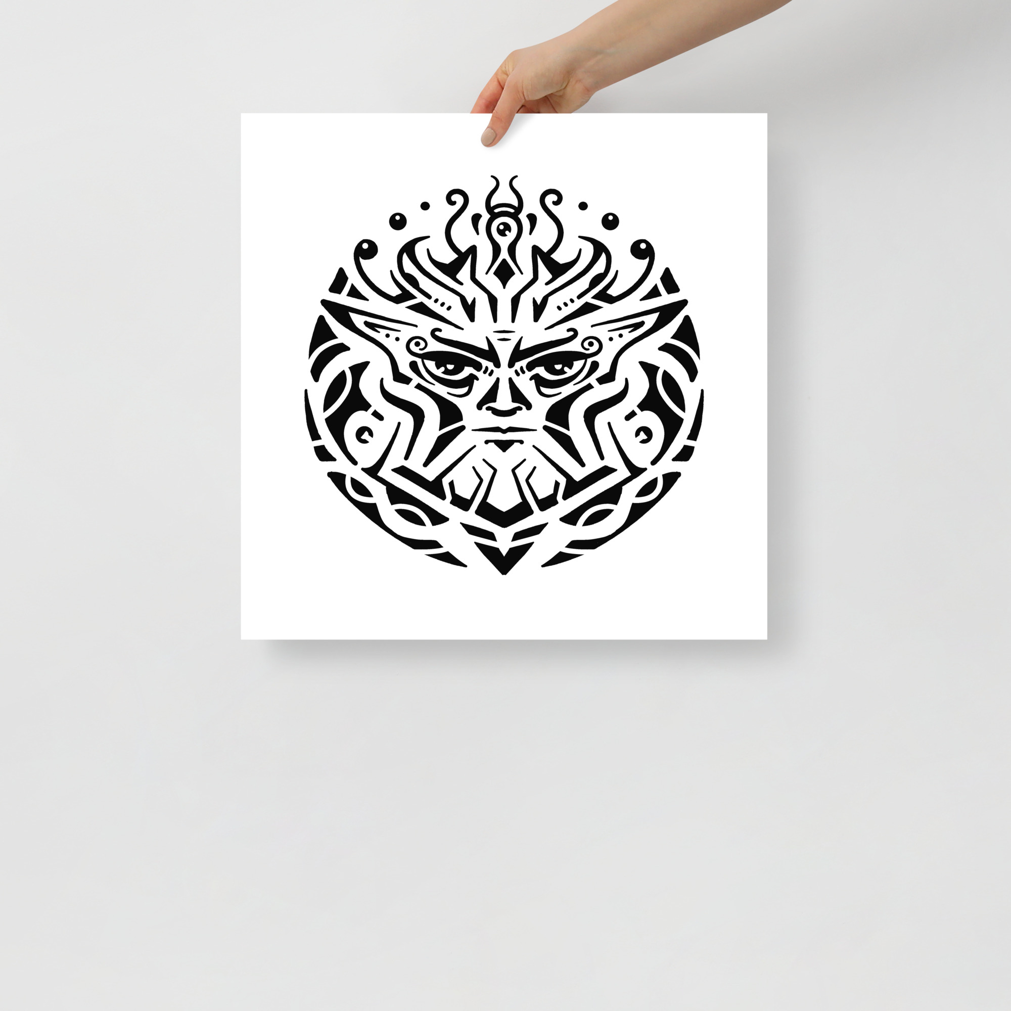 Gladiaator - poster, popsürrealism, mustvalge kunst - 18×18 pilt