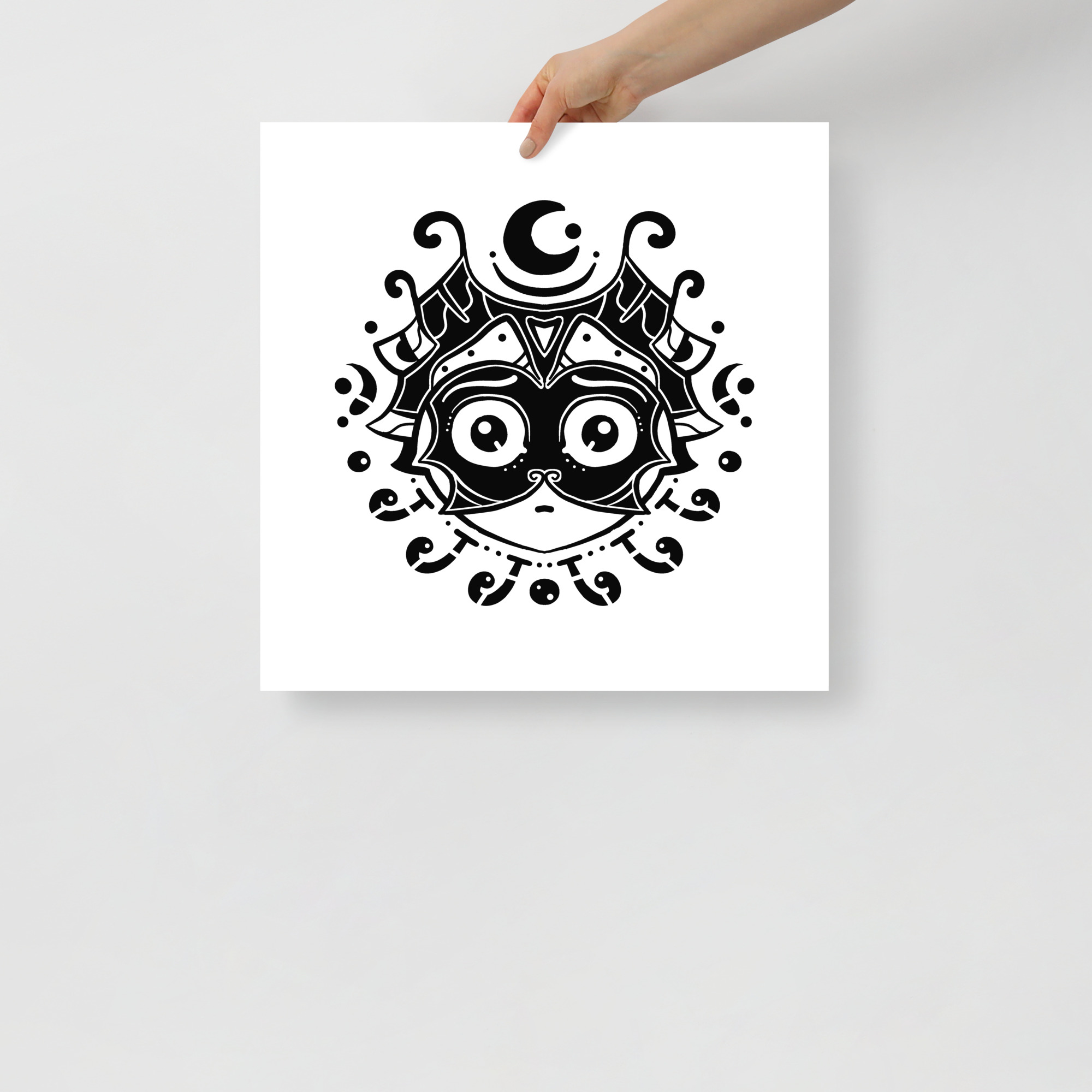 Ghibli - Poster, Pop-Surrealism, Black And White Art - 18×18 image