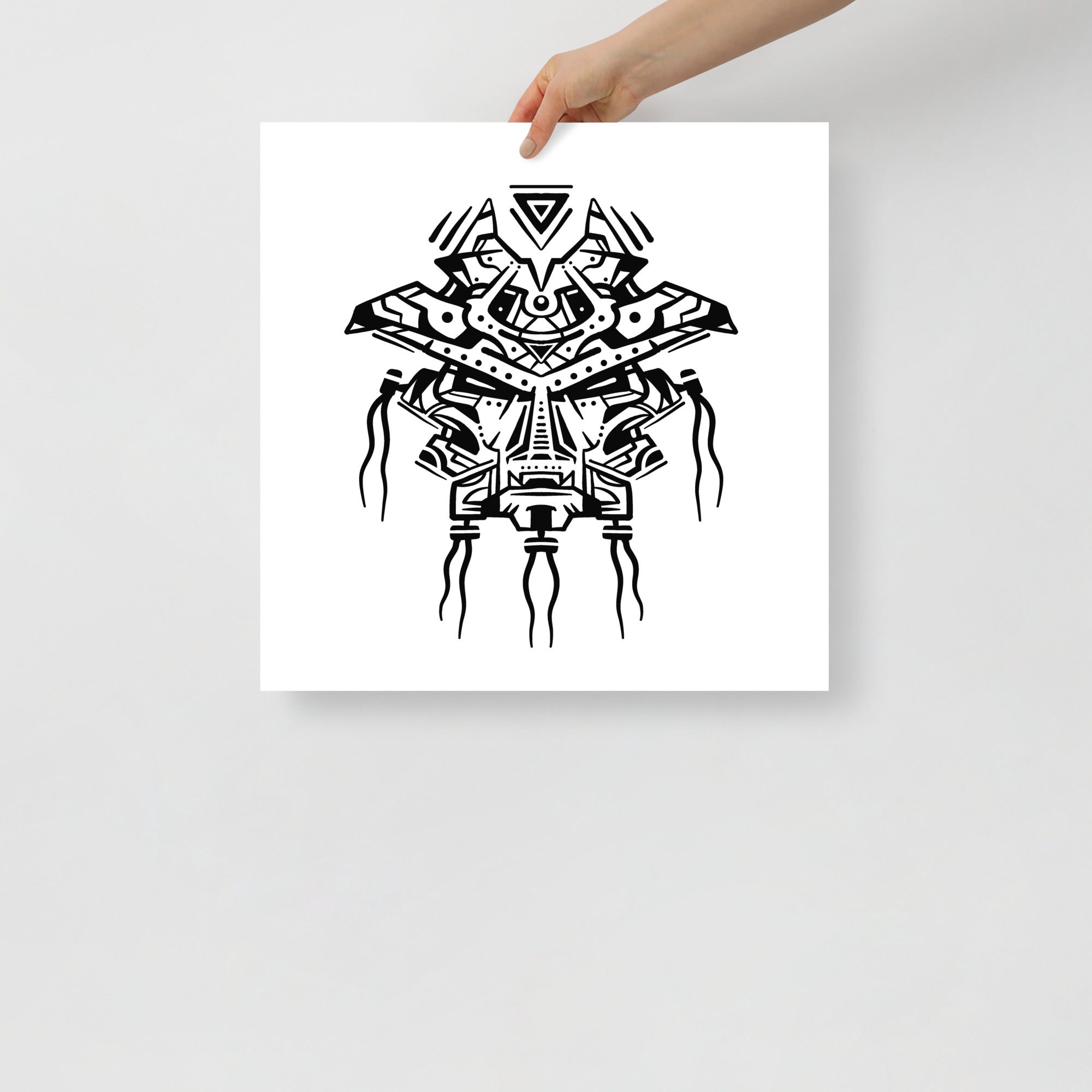 Predator - Poster, Pop-Surrealism, Black And White Art - 18×18 image