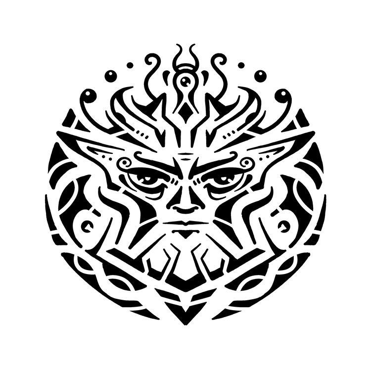 Gladiator surreal symbolic line illustration by Sotuland