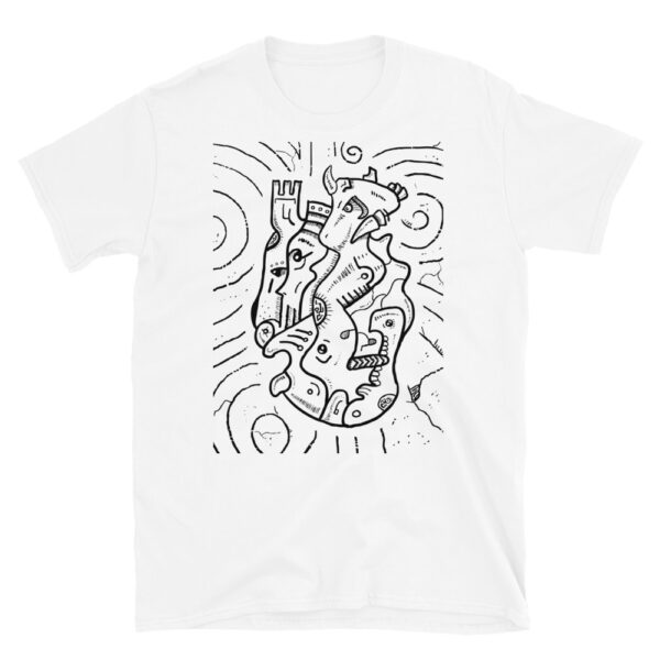 Psychedelic Animals – Black And White Graphic Tee, Lowbrow T-Shirt, Doodle T-Shirt. Surrealism T-Shirt