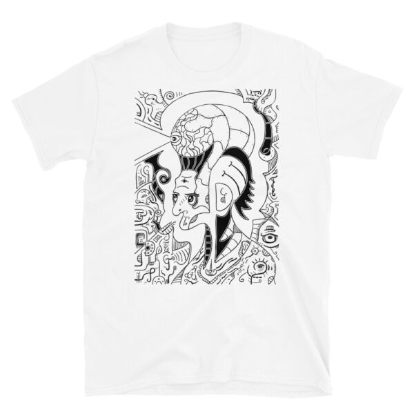 Brain – Black And White Graphic Tee, Lowbrow T-Shirt, Doodle T-Shirt. Surrealism T-Shirt