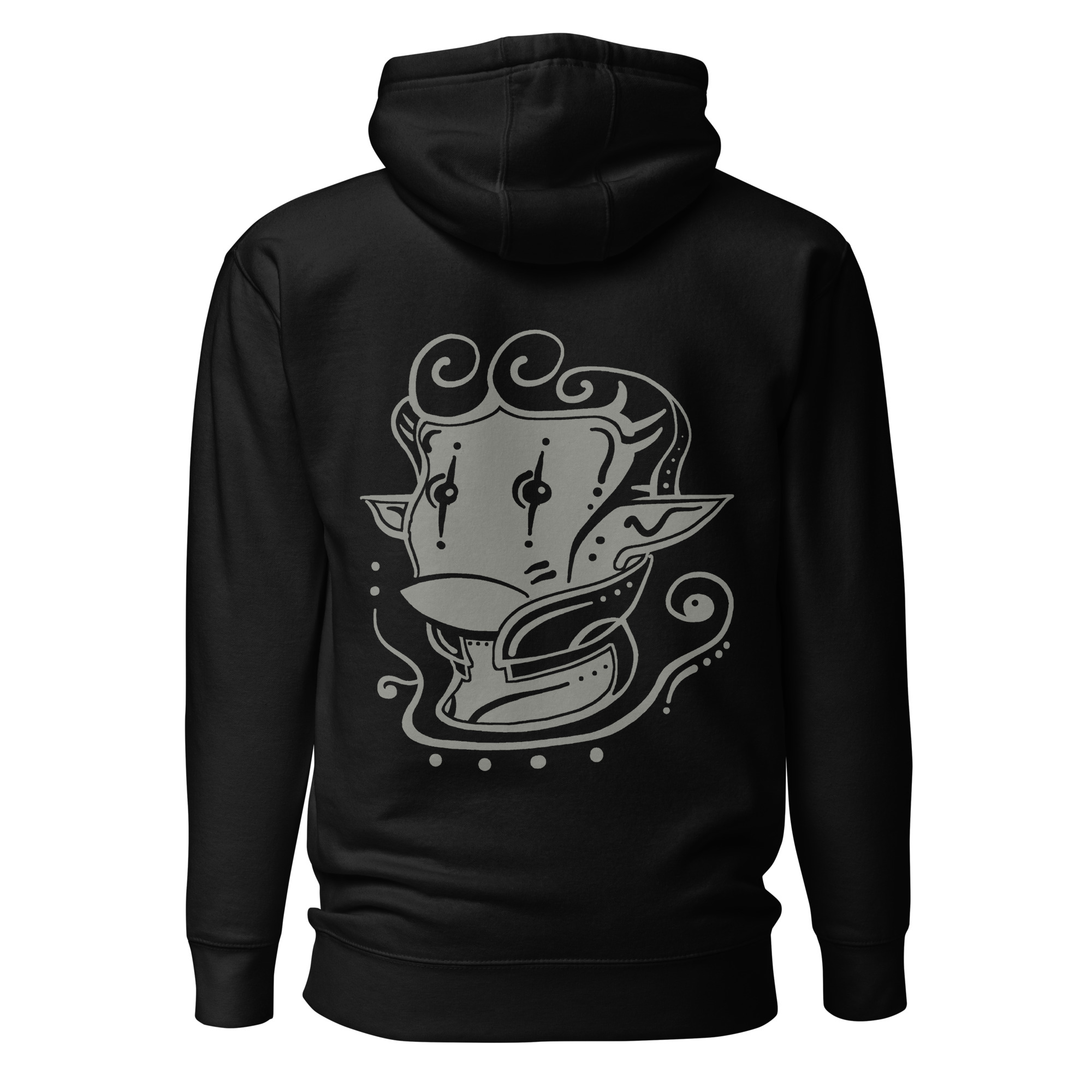 Kodama - kapuutsiga dressipluus - must, suurus 3XL