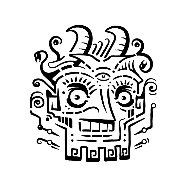 Voodoo surreal symbolic line illustration by Sotuland